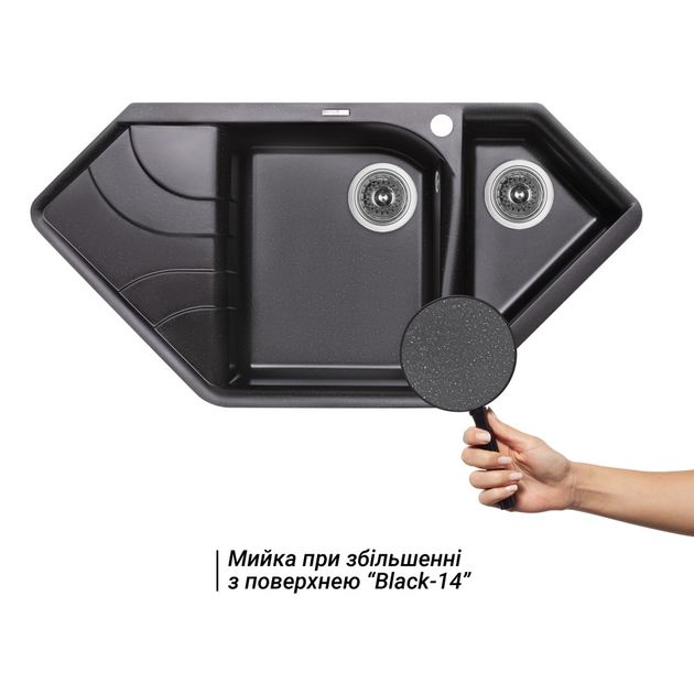 Кухонна мийка з додатковою чашею Lidz 1000x500/225 BLM-14 (LIDZBLM141000500225), фото , зображення 3 | SNABZHENIE.com.ua Кухонна мийка з додатковою чашею Lidz 1000x500/225 BLM-14 (LIDZBLM141000500225), фото , зображення 3 | SNABZHENIE.com.ua