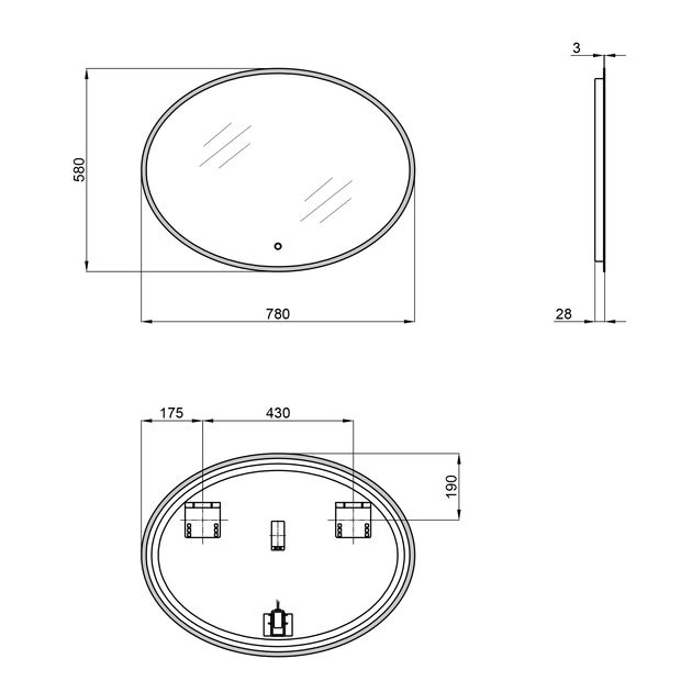 Зеркало Qtap Virgo 780х580 с LED-подсветкой QT18783502W, фото , изображение 2 | SNABZHENIE.com.ua Зеркало Qtap Virgo 780х580 с LED-подсветкой QT18783502W, фото , изображение 2 | SNABZHENIE.com.ua