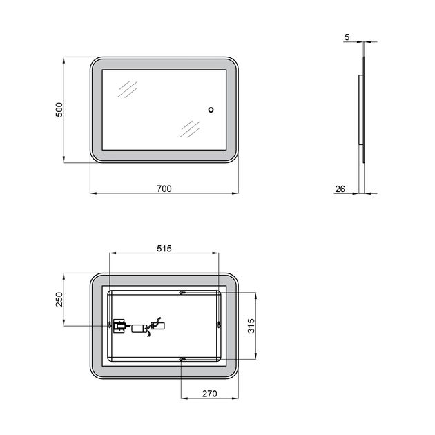 Зеркало Qtap Swan 500x700 с LED-подсветкой Reverse QT167814145070W, фото , изображение 2 | SNABZHENIE.com.ua Зеркало Qtap Swan 500x700 с LED-подсветкой Reverse QT167814145070W, фото , изображение 2 | SNABZHENIE.com.ua