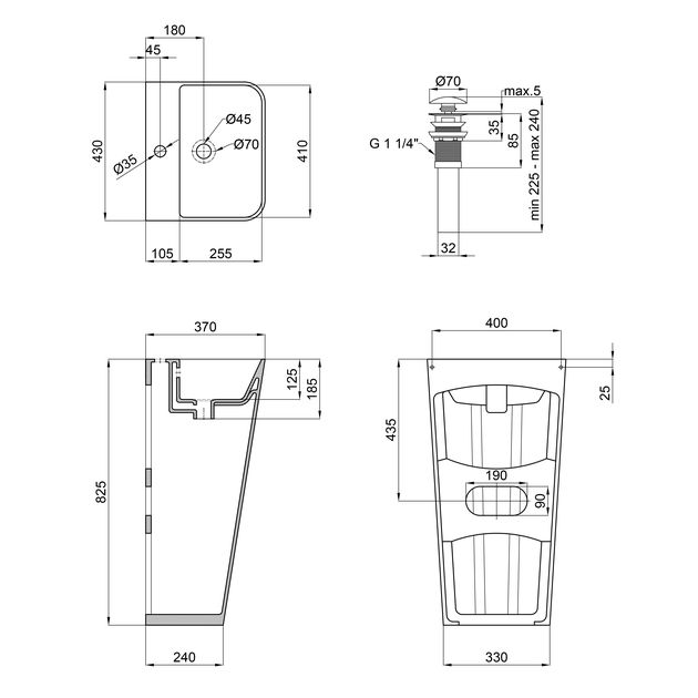 Напольная раковина Qtap Tern 440x380x830mm White с донным клапаном, фото , изображение 2 | SNABZHENIE.com.ua Напольная раковина Qtap Tern 440x380x830mm White с донным клапаном, фото , изображение 2 | SNABZHENIE.com.ua
