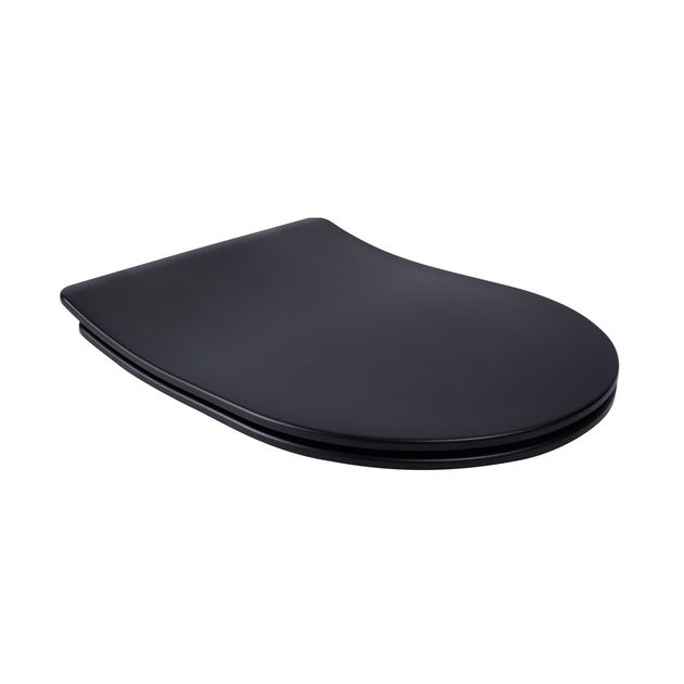 Сиденье для унитаза Qtap Robin, Scorpio с микролифтом Slim QT99U184UF450MB, фото  | SNABZHENIE.com.ua