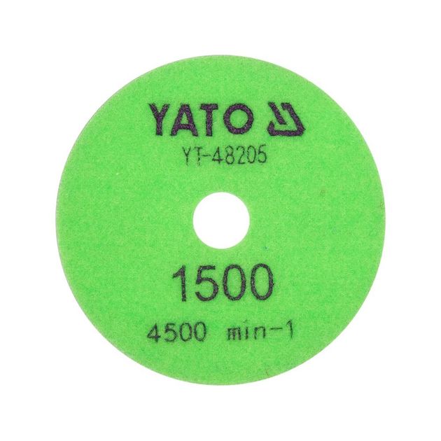 Круг шліфувальний алмазний з липучкою YATO, ?= 100 мм, G1500, макс. 4500 об/хв, по каменю в сух/мокр, фото , зображення 2 | SNABZHENIE.com.ua