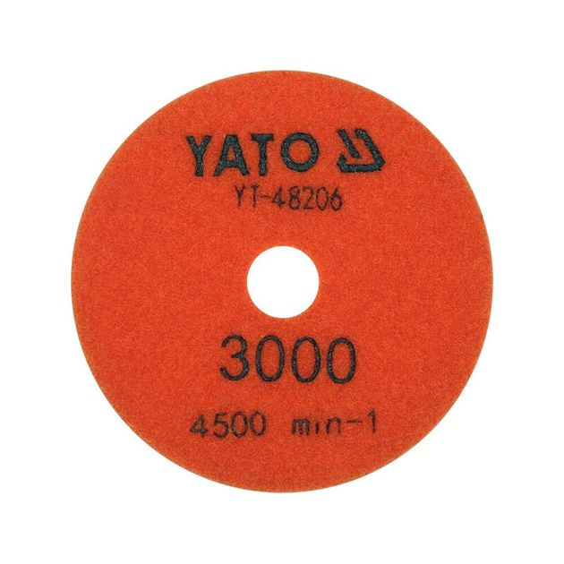 Алмазный шлифовальный круг с липучкой YATO 100 мм, G3000, макс. 4500 об/мин, фото , изображение 2 | SNABZHENIE.com.ua