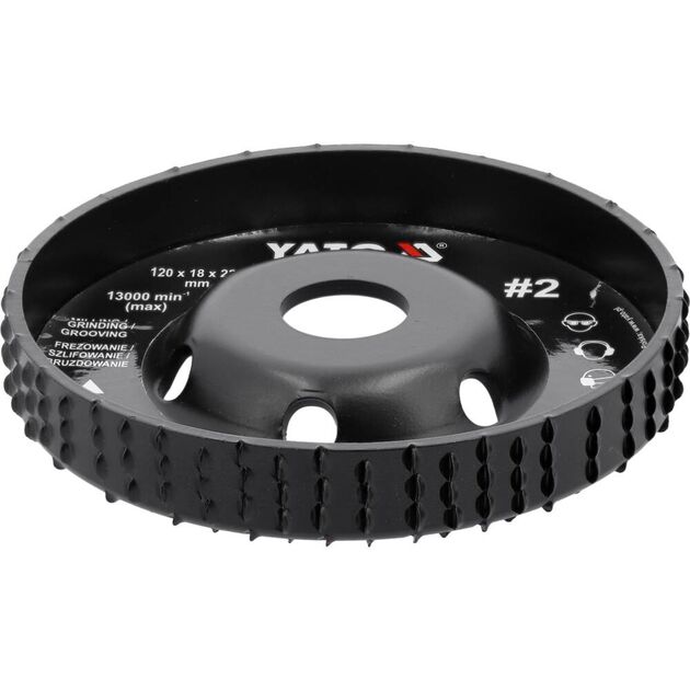 Диск-фреза YATO 120 мм для КШМ по дереву, шпаклівці, гіпсу, фото , изображение 4 | SNABZHENIE.com.ua