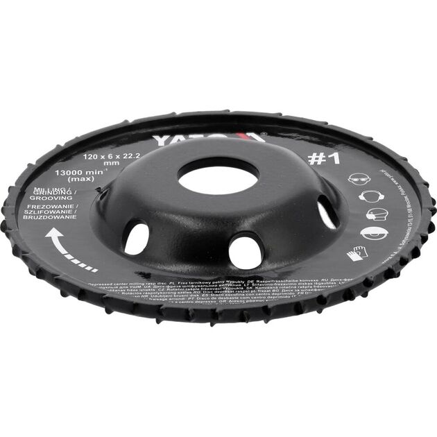 Диск-фреза YATO 120/22.2 мм для дерева, шпаклівки, гіпсу, фото , изображение 4 | SNABZHENIE.com.ua