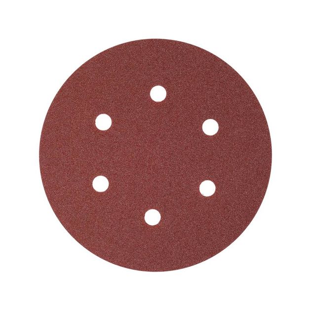 Круг шліфувальний з наждачним папером з липучкою YATO: Ø= 150мм, Р100, 6 отворів до YT-09739, -09740, 50шт, фото , зображення 2 | SNABZHENIE.com.ua