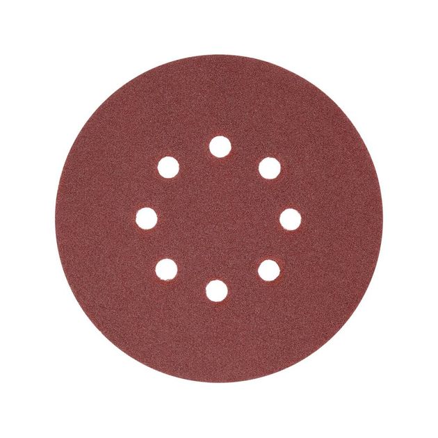 Круг шліфувальний з наждачного паперу з липучкою YATO: Ø= 150мм, Р120, 8 отворів до YT-82206, -82207, 50шт, фото , зображення 2 | SNABZHENIE.com.ua
