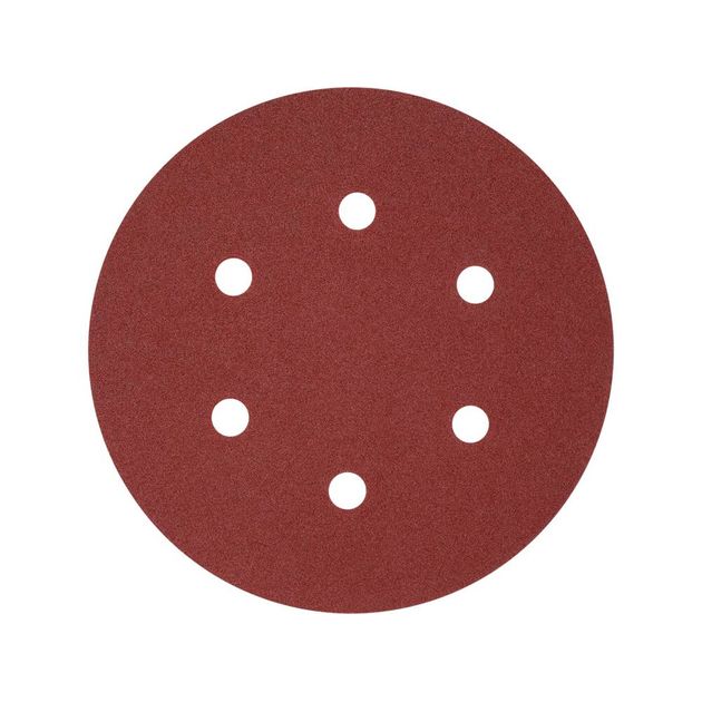 Круг шліфувальний з наждачним папером з липучкою YATO: Ø= 150мм, Р180, 6 отворів до YT-09739, -09740, 50шт, фото , зображення 2 | SNABZHENIE.com.ua