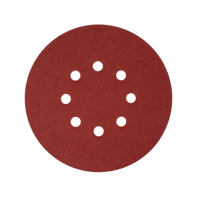 Круг шліфувальний з наждачним папером з липучкою YATO: Ø= 150мм, Р180, 8 отворів до YT-82206, -82207, 50шт, фото , зображення 2 | SNABZHENIE.com.ua