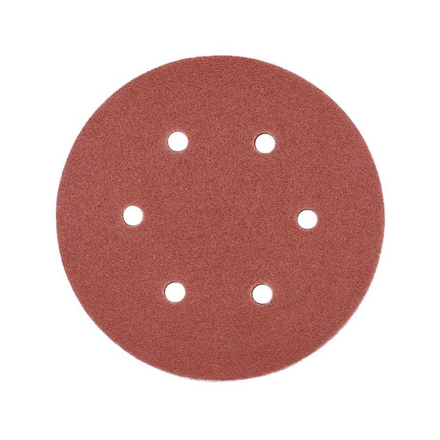 Круг шліфувальний з наждачним папером з липучкою YATO: Ø= 150мм, Р80, 6 отворів до YT-09739, -09740, 50 шт, фото , зображення 2 | SNABZHENIE.com.ua