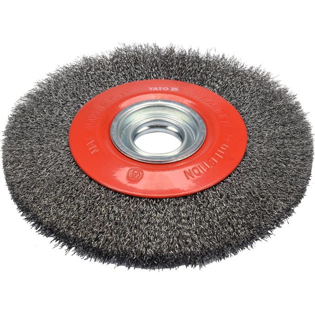 Зачистная щетка дисковая из нержавеющей стали YATO 200/32 мм, 4500 об/мин, фото , изображение 2 | SNABZHENIE.com.ua