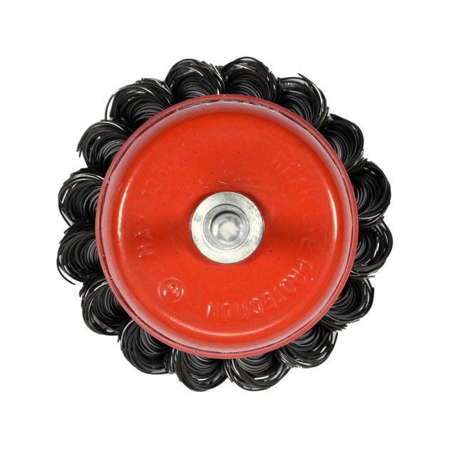 Щетка зачистная стальная чашка 65 мм YATO с хвостовиком 6 мм, фото , изображение 2 | SNABZHENIE.com.ua