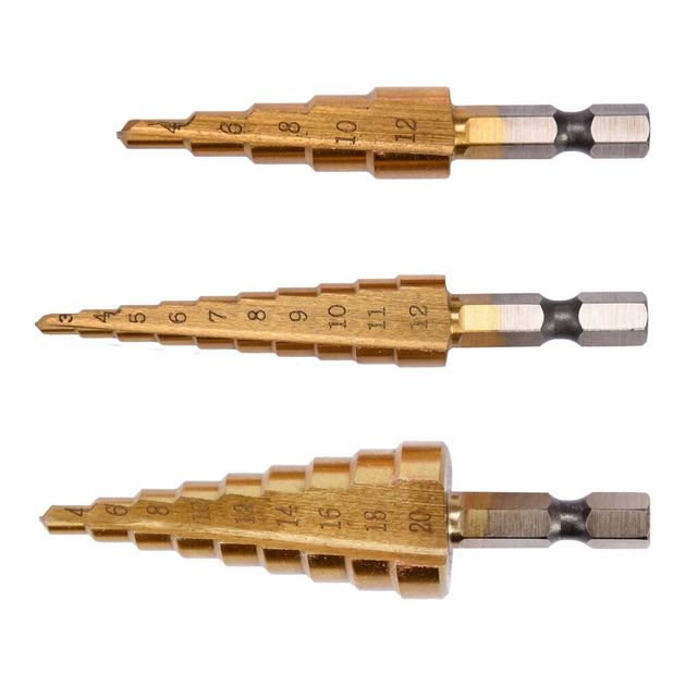 Сверла конические титановые YATO, HEX-1/4, HSS, 3-12 мм, 3 шт, фото , изображение 2 | SNABZHENIE.com.ua Сверла конические титановые YATO, HEX-1/4, HSS, 3-12 мм, 3 шт, фото , изображение 2 | SNABZHENIE.com.ua