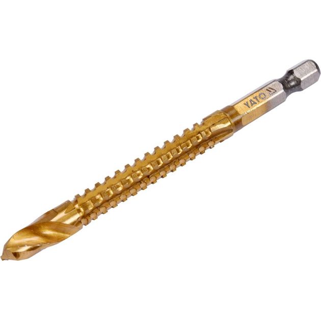 Сверло фрезеровальне по металу YATO HSS-TIN 8 мм, l = 99 мм, HEX - 1/4 (YT-44826), фото , зображення 2 | SNABZHENIE.com.ua