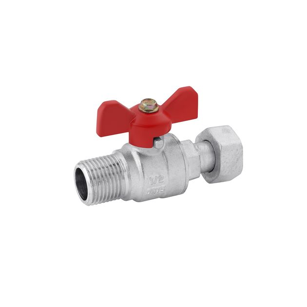 Кран шаровой с накидной гайкой 1/2" ВН PN30, никелированный, фото  | SNABZHENIE.com.ua