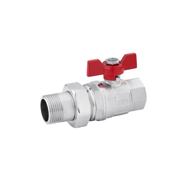 Кран шаровой прямой Karro Standart+ 3/4 ВН PN40 бабочка, никел., фото  | SNABZHENIE.com.ua
