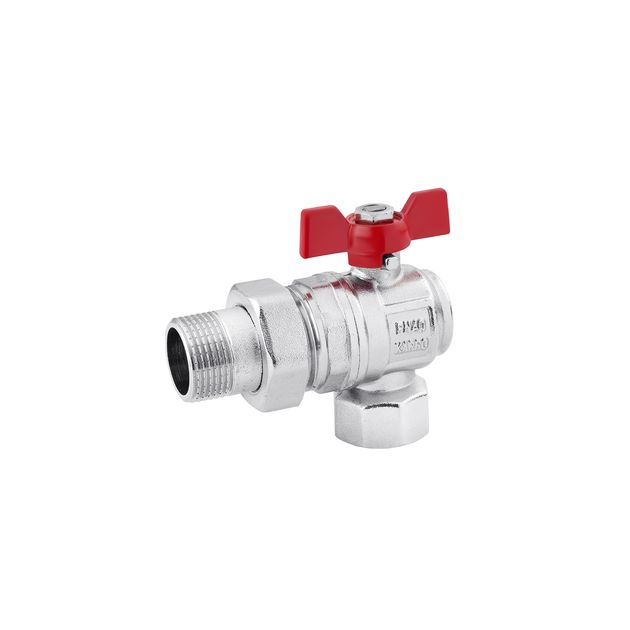 Шаровой угловой кран Karro Standart+ 1/2 ВН PN40, никелированный, фото  | SNABZHENIE.com.ua