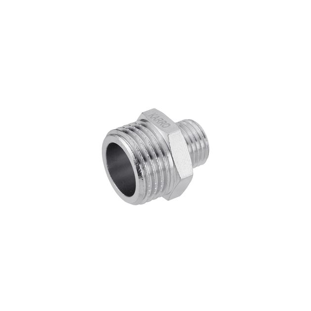 Ниппель перехідний Karro 1/2х1/4 НН нікельований KR-3114, фото  | SNABZHENIE.com.ua