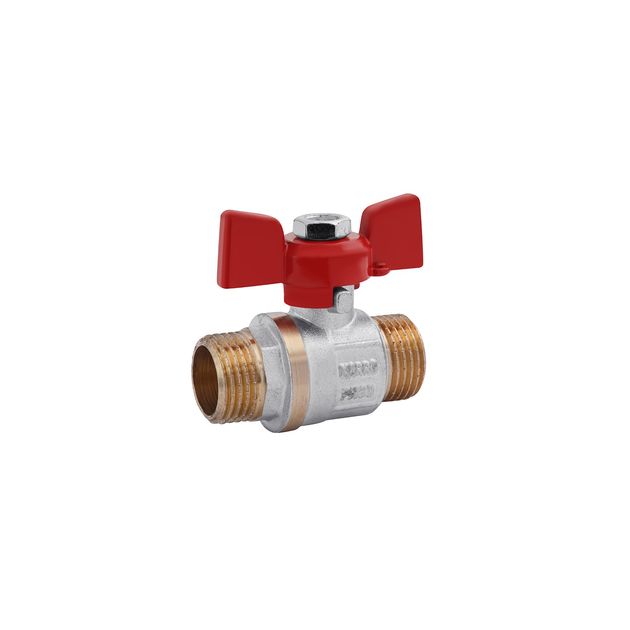 Кран шаровой Karro Standart 1/2" НН PN30 бабочка, никелированный, фото  | SNABZHENIE.com.ua
