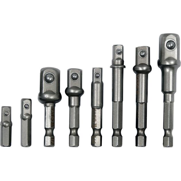 Тримачі-адаптери YATO для торцевих головок, 1/4, 3/8, 1/2, 8шт, фото , изображение 2 | SNABZHENIE.com.ua