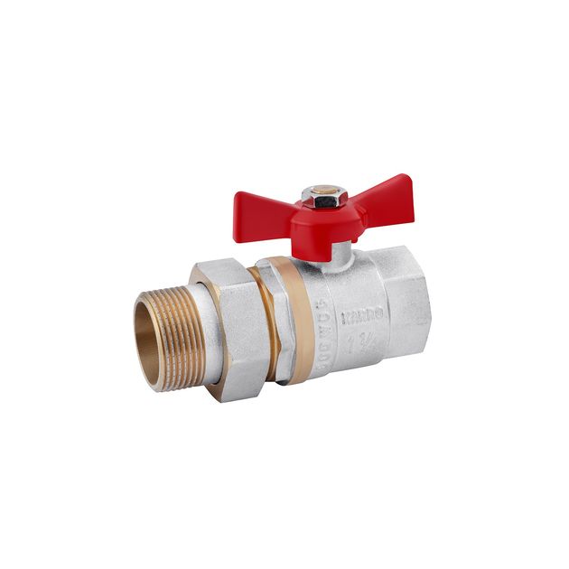 Кран шаровой прямой 1 1/4" ВН PN32 бабочка никелированный Karro Standart, фото  | SNABZHENIE.com.ua