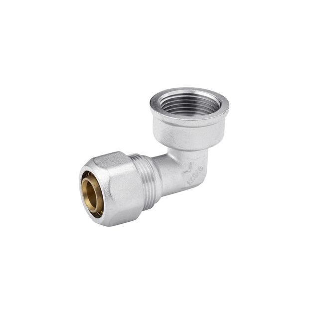 Колено металопластикове Karro 20х3/4 РВ KR-0622 нікельоване, фото  | SNABZHENIE.com.ua