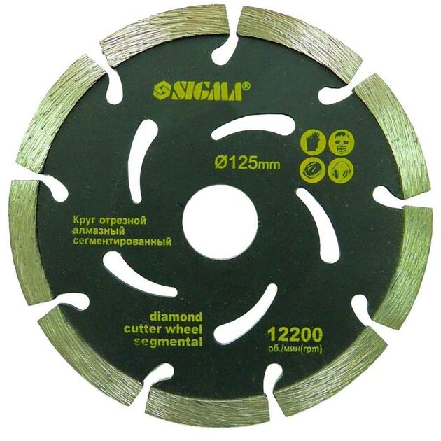 Круг алмазний сегментований 400*25.4мм, 3800об/мин SIGMA (1922401), фото  | SNABZHENIE.com.ua