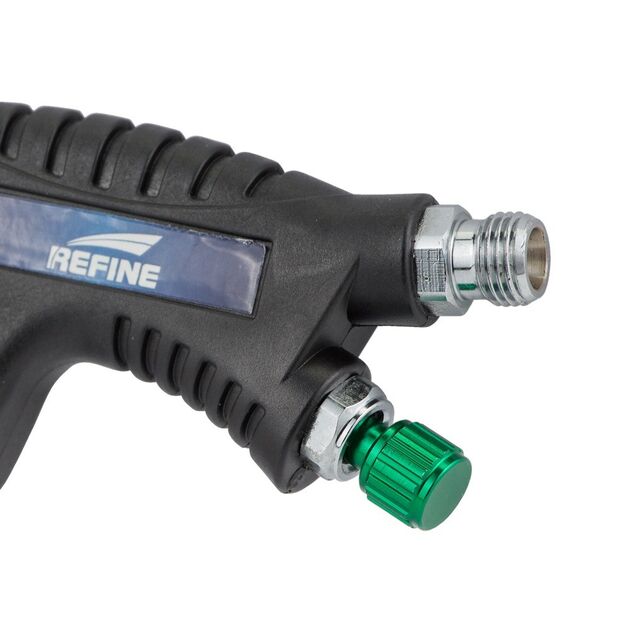 Краскораспилювач HVLP Ø1.3мм 170-285л/мин 2-3бар в/б 600мл (пласт) REFINE (6812341), фото , зображення 5 | SNABZHENIE.com.ua