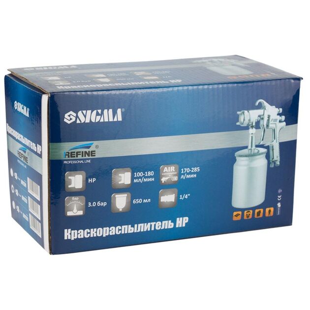 Краскораспилювач НР Ø1.5 мм 170-285 л/мин 3 бар н/б 650 мл (мет) REFINE (6811251), фото , зображення 7 | SNABZHENIE.com.ua