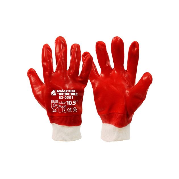Перчатки MASTERTOOL кислотостойкие, хлопок, PVC, 12 пар, 10.5, фото  | SNABZHENIE.com.ua