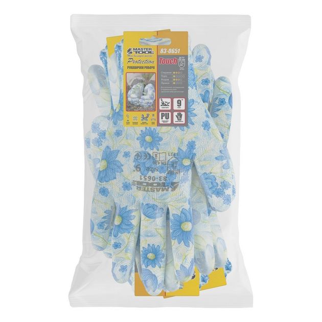 Перчатки трикотажные MASTERTOOL Барвинок с полиуретаном, 9, 17-20 г, фото , изображение 2 | SNABZHENIE.com.ua Перчатки трикотажные MASTERTOOL Барвинок с полиуретаном, 9, 17-20 г, фото , изображение 2 | SNABZHENIE.com.ua