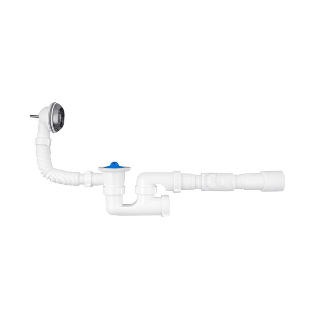 Сифон для ванны Agua BS03 1 1/2" с переливом и ревизией 40/50 мм, фото  | SNABZHENIE.com.ua