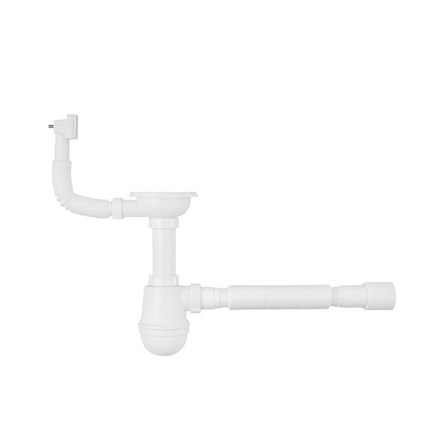Сифон кухонный Agua KS02 3 1/2х40/50 мм, резьбовой, квадратный, фото  | SNABZHENIE.com.ua