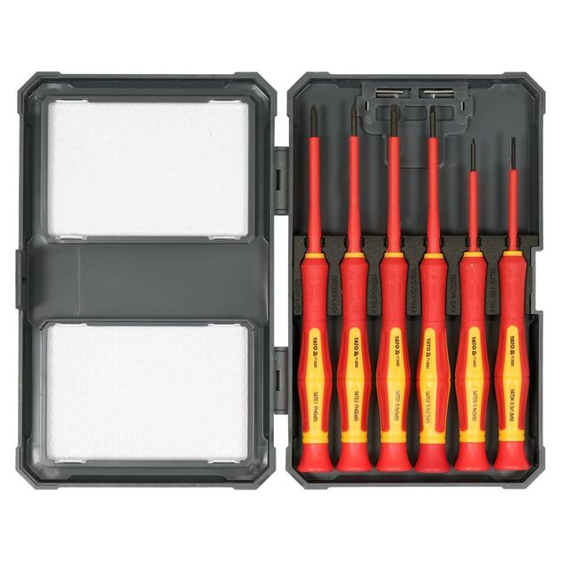 Набор прецизионных изолированных отверток YATO до 1000 В, 6 шт., фото , изображение 2 | SNABZHENIE.com.ua