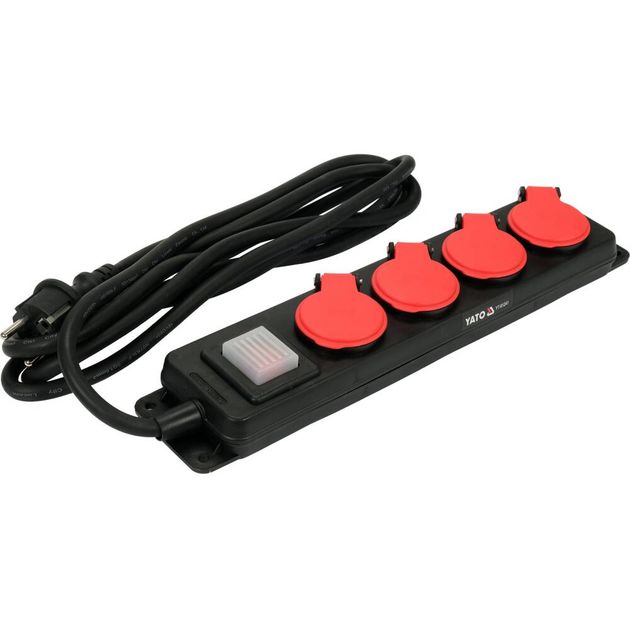 Удлинитель YATO 3 м, 4 гнезда с выключателем, 3-жильный 1,5 мм, фото , изображение 2 | SNABZHENIE.com.ua Удлинитель YATO 3 м, 4 гнезда с выключателем, 3-жильный 1,5 мм, фото , изображение 2 | SNABZHENIE.com.ua