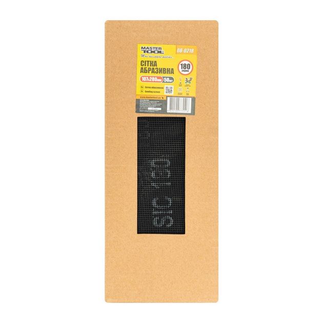 Сітка абразивна MASTERTOOL зерно 180 107х280 мм 50 шт 08-0218PC, фото , зображення 2 | SNABZHENIE.com.ua