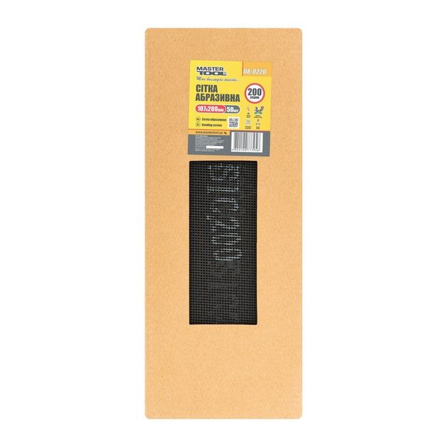 Сітка абразивна MASTERTOOL зерно 200 107х280 мм 50 шт 08-0220PC, фото , зображення 2 | SNABZHENIE.com.ua