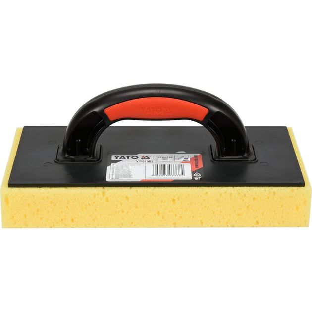 Терка пластиковая с жёлтой гидрогубкой YATO, 270 x 130 мм, фото , изображение 2 | SNABZHENIE.com.ua