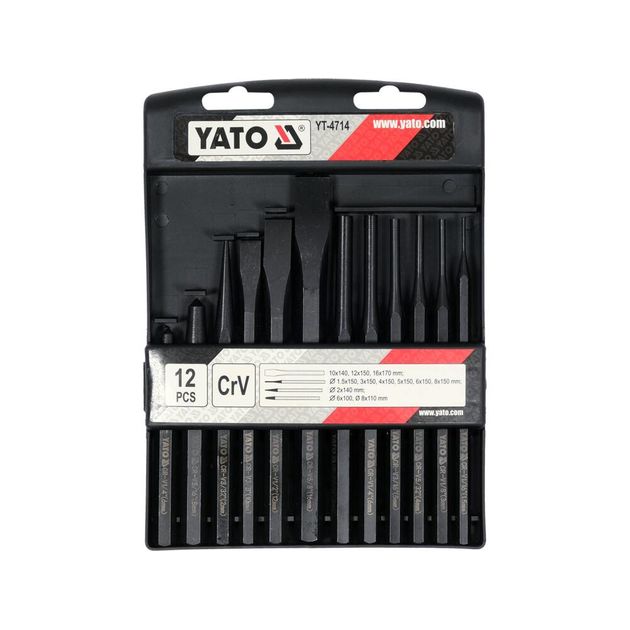 Зубило, кернер і пробійник YATO, Набір 12пр. [10/20], фото , зображення 5 | SNABZHENIE.com.ua