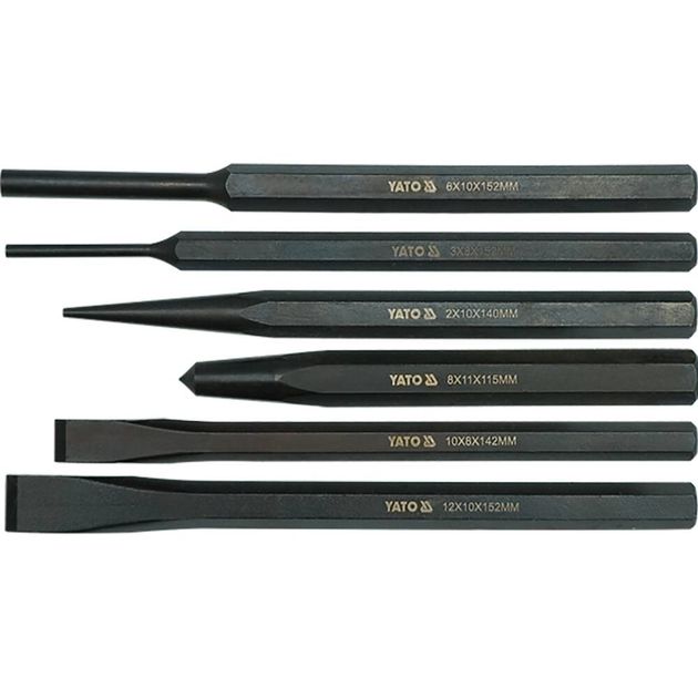 Зубило, кернер і пробійник, набір 6 пр. YATO (YT-4712), фото , зображення 2 | SNABZHENIE.com.ua Зубило, кернер і пробійник, набір 6 пр. YATO (YT-4712), фото , зображення 2 | SNABZHENIE.com.ua