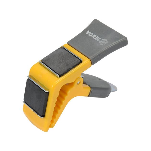 Тримач для пензля магнітний VOREL: L= 90 мм, два магніти, пластикова ручка, пружинний затиск [24/96], фото , изображение 2 | SNABZHENIE.com.ua