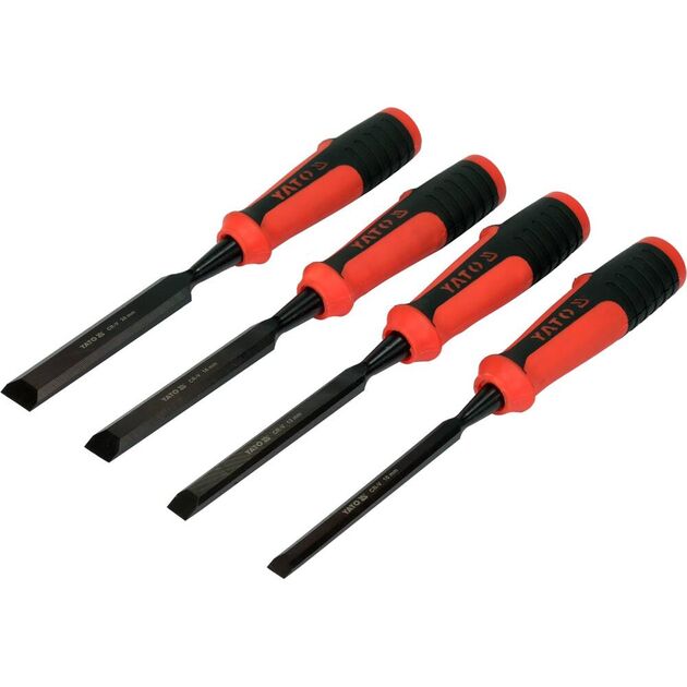 Стамески с полимерными ручками, 4 шт. (10-12-16-20 мм) YATO, фото , изображение 2 | SNABZHENIE.com.ua Стамески с полимерными ручками, 4 шт. (10-12-16-20 мм) YATO, фото , изображение 2 | SNABZHENIE.com.ua