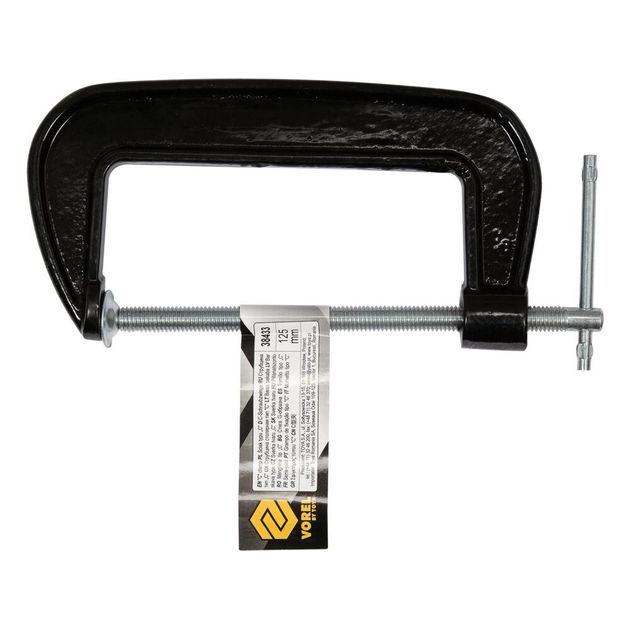 Струбцина з гвинтовим затиском "G" подібна VOREL; l= 125 мм [20], фото , зображення 2 | SNABZHENIE.com.ua