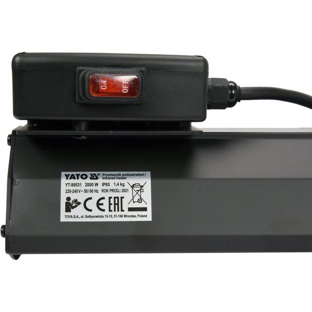 Обігрівач інфрачервоний кварцевий YATO, електричний - 230 В, 2000 Вт, діапазон - 12-18 м, фото , зображення 8 | SNABZHENIE.com.ua Обігрівач інфрачервоний кварцевий YATO, електричний - 230 В, 2000 Вт, діапазон - 12-18 м, фото , зображення 8 | SNABZHENIE.com.ua