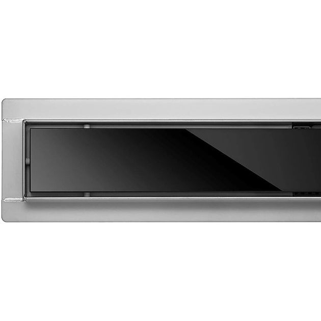 Трап підлоговий лінійний з нержавіючої сталі FALA WET-DRY BLACK GLASS; 70х 7х 2 см, сифон- 52 мм [6], фото , зображення 2 | SNABZHENIE.com.ua