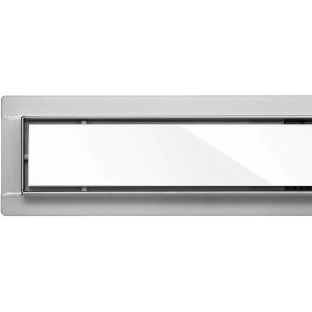 Трап підлоговий лінійний з нержавіючої сталі FALA WET-DRY WHITE GLASS; 60х 7х 2 см, сифон- 52 мм [6], фото , зображення 2 | SNABZHENIE.com.ua