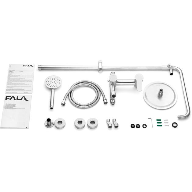 Душевой комплект STEELY 3 FALA: 2 функции, регулируемая высота 91-121 см, фото , изображение 6 | SNABZHENIE.com.ua