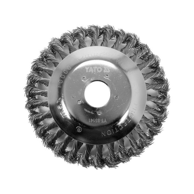Щітка-крацовка дискова з плетеного дроту YATO 150/25,4 мм до газонокосарки, фото , зображення 2 | SNABZHENIE.com.ua Щітка-крацовка дискова з плетеного дроту YATO 150/25,4 мм до газонокосарки, фото , зображення 2 | SNABZHENIE.com.ua