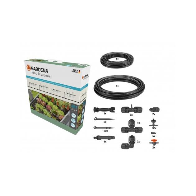 Комплект для поливу Gardena Micro-Drip-System для високих грядок на 35 рослин, фото  | SNABZHENIE.com.ua
