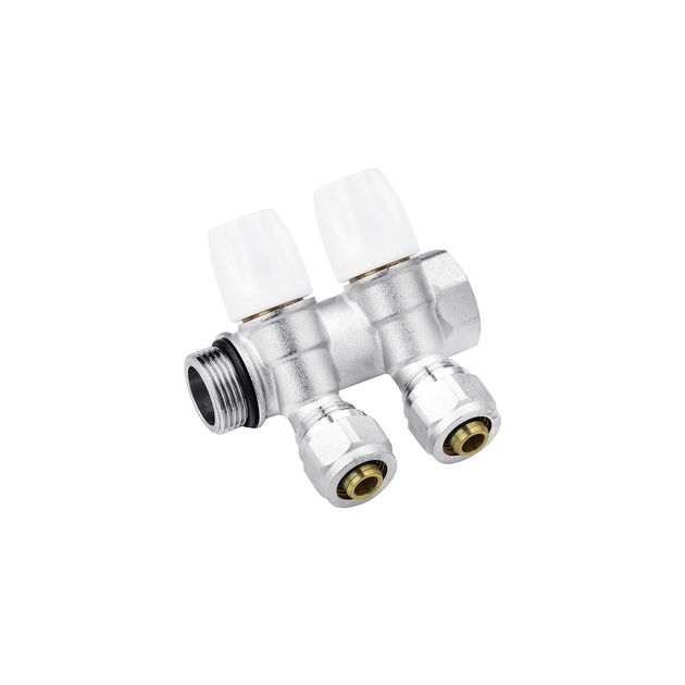 Коллектор Karro Super 2 выхода 3/4 x16 ВН никелированный KR-17021, фото  | SNABZHENIE.com.ua